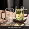 Haofeng Nordic Glass Tea Cups with Wooden Handles