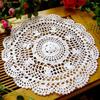 Cup Coaster Non-Slip Odor-Free Cotton Lace Handmade Round Table Placemat for Restaurant