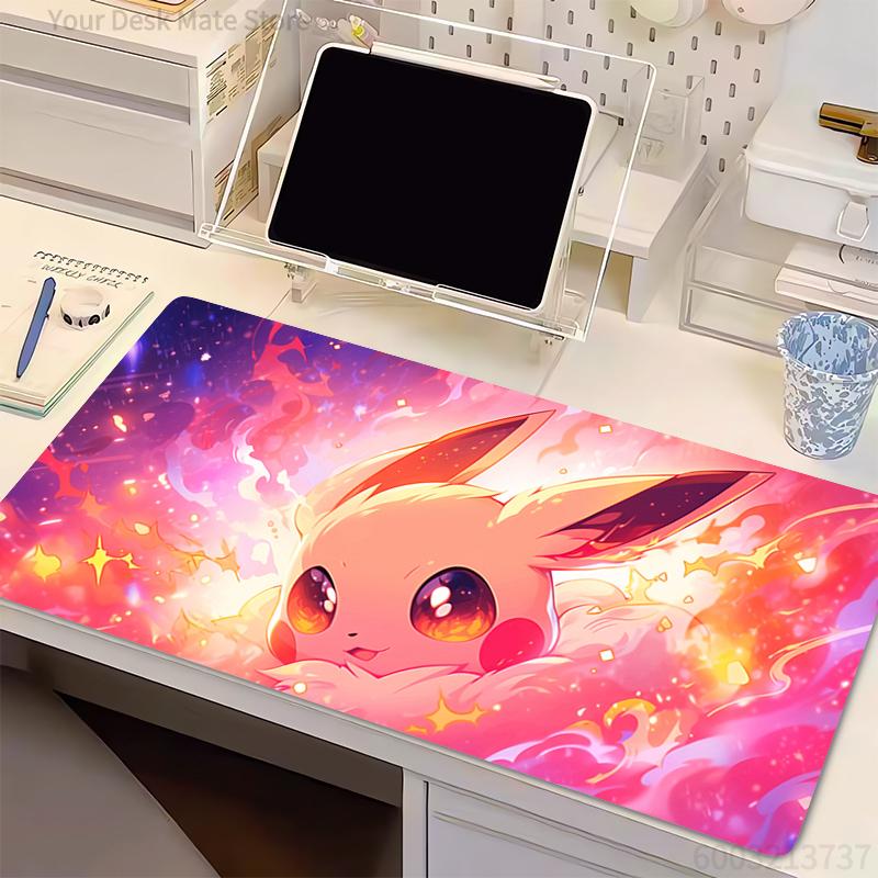 Mouse Pad Non-Slip P-Pokemon Eevee rubber table Large Gamer Desk mat Computer Keyboard Pad PC gaming accessories carpet mousepad