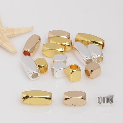 Позолоченные (14 карат) прямоугольные бусины-разделители со скошенными гранями для изготовления украшений своими руками