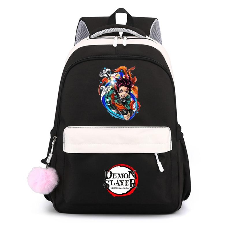 Аниме Demon Slayer, нейлоновый милый мягкий рюкзак, повседневная сумка для книг, школьная сумка для девочек, мальчиков, мужчин и женщин, дорожная сумка для отдыха Mochila