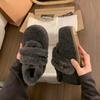 Inner heightening thick-soled big-headed fluffy shoes for women outside, winter new snow boots, velvet cotton Birkenstocks