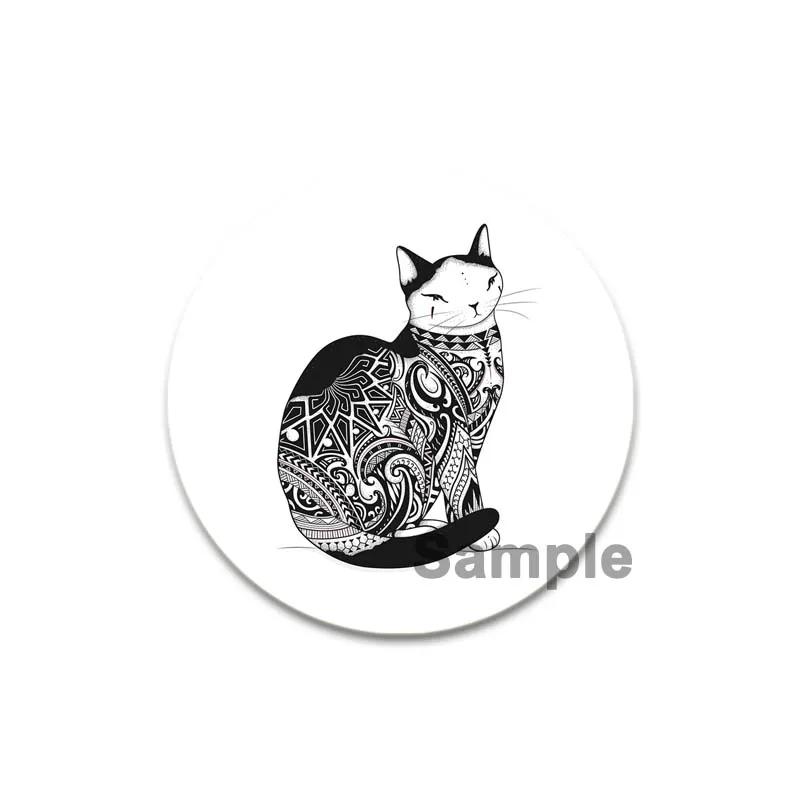 32/44/58 мм мультяшные животные значки на лацкан татуировка кошка эмаль булавка броши для рюкзака декоративные значки из сплава металла ювелирные изделия подарок