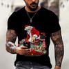 Fashion Holiday T-shirt Short Sleeve Street Santa Claus Print T-shirt