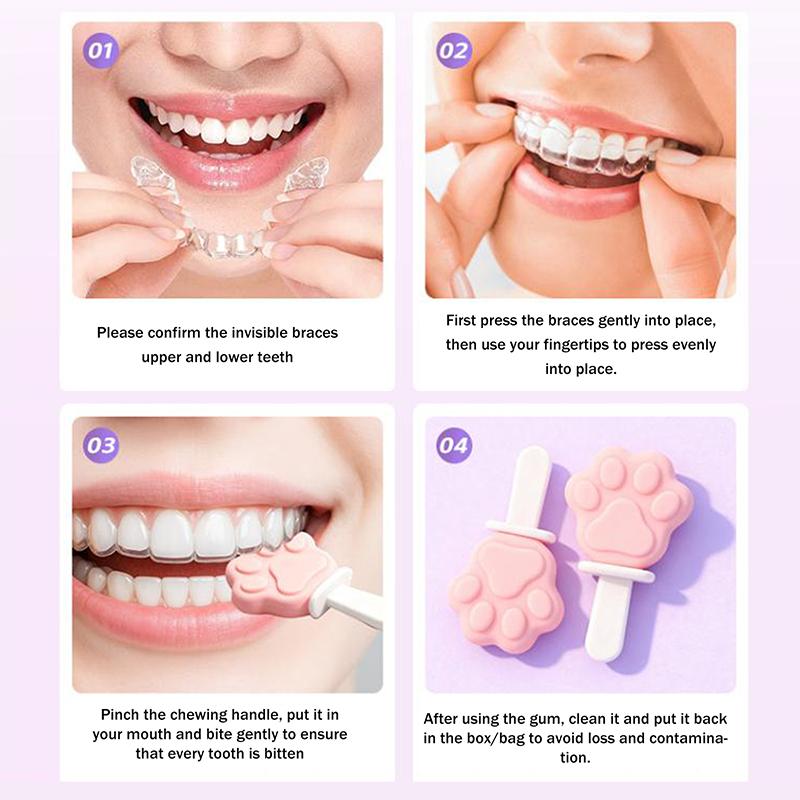 Форма кошачьей лапки Жевательные палочки для выравнивателей Invisalign Ретейнер Жевательные палочки Силиконовая палочка для зубов Прикус Зубная жевательная палочка для выравнивателя Зубная