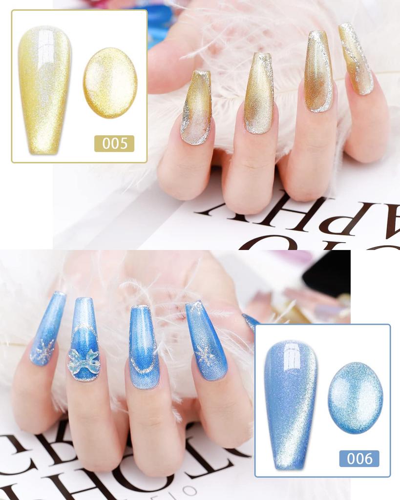 Biutee Магнитный гель для век 6 цветов 8 мл с магнитом Aurora Nail Color Gel Nail Cat's