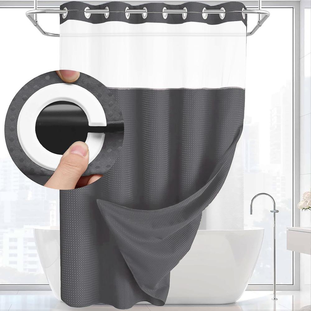 С защелкой Вкладыш Без крючков Шторка для душа с прозрачным верхним окном Покрытие для душа Ванная комната