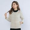 Women's Round Neck V-neck Simple Long Sleeve Down Jacket Large Size Coat