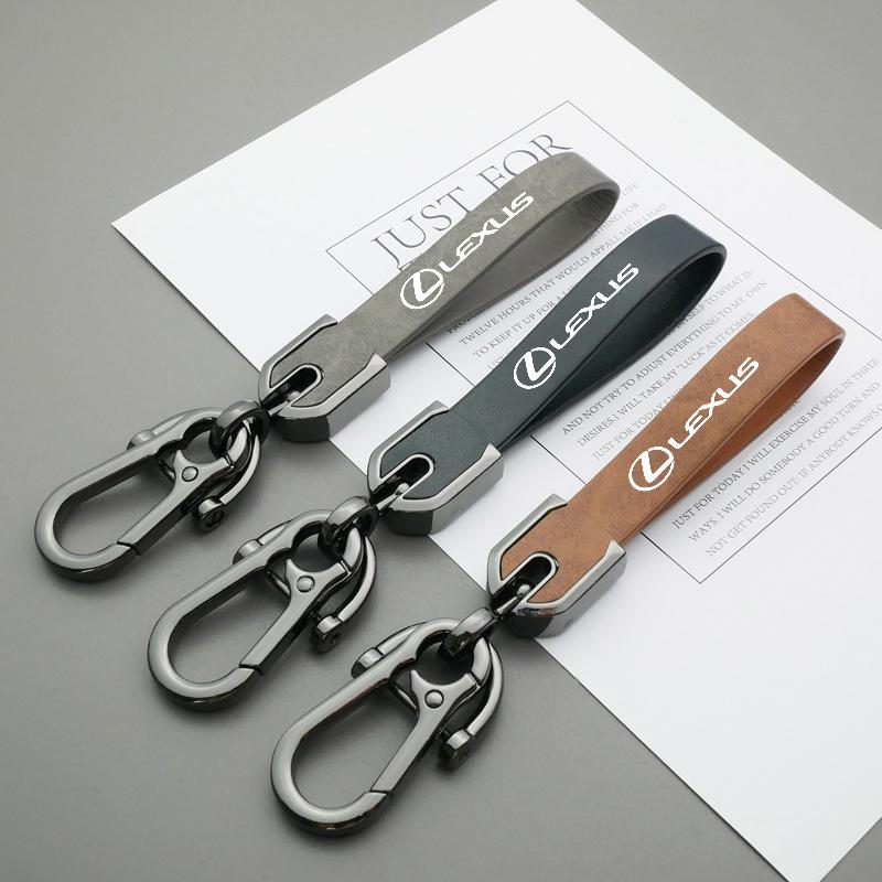 PEOB7 Car Stickers For Lexus RX330 RX300 SC300 NX UX IS200T RX200T NX300 LS400 RX270 New Genuine Leather Car Styling Emblem Keychain K