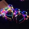 Crown LED Rabbit Ears Headband Luminous Hair Hoop Glowing Cat Ears Hair Band Funny   Kid
