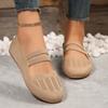 Foreign Trade Flat-soled Single Shoes Women's 2025 New Shallow Mouth Round Head Foot Set Knitted Casual Large Size Women's Shoes