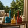 Modern Lucky Snail Family Ceramic Statues for Home Decor (Pack of 3, Multi-Coloured)