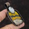 Bumble Bee Jasper Copper Pendant Copper Wire Wrapped Gemstone Jewelry Rainbow Moonstone Pendant Handmade Pendant Wire Wrap Jewelry For Gift