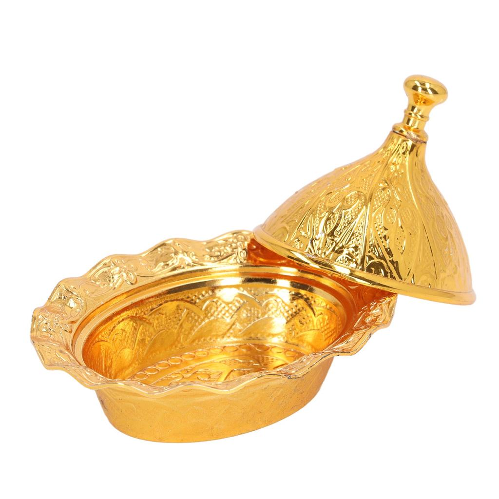 Золотая сахарница в стиле ретро, изысканная сахарница из цинкового сплава, винтажная сахарница с крышкой для домашнего украшения, вечеринки, свадьбы