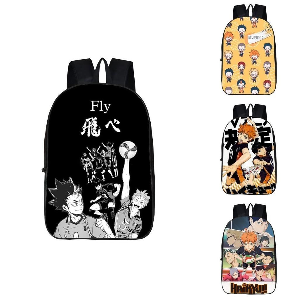 Fashionable Karasuno High School Backpack With Anime Haikyuu Print And Easy-clean Fabric