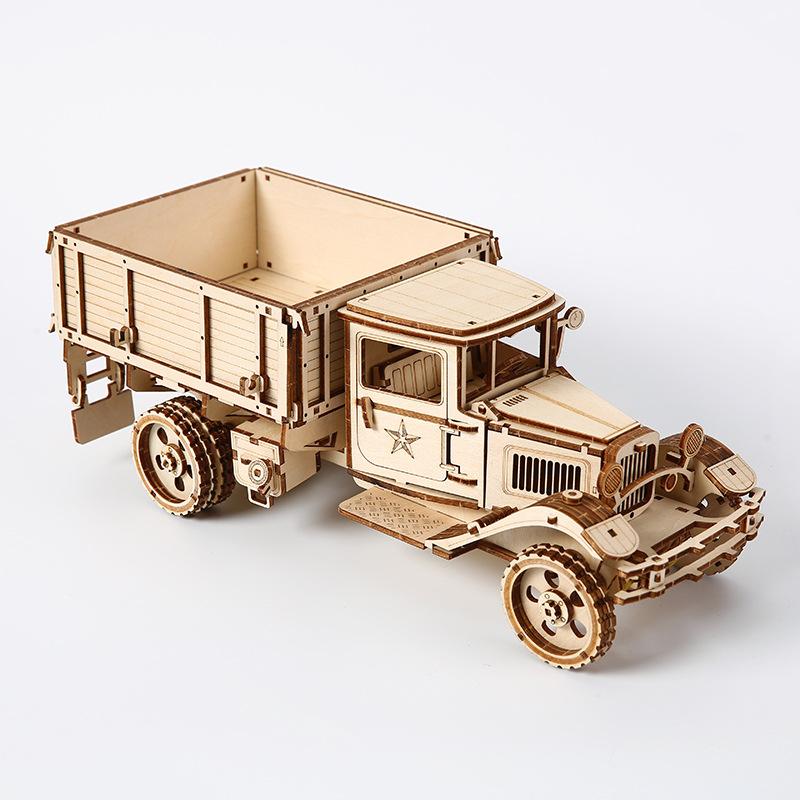 3d Children's Jigsaw Puzzle Wooden Truck Jigsaw Puzzle Toy Ornaments Children's Educational Assembly Toys Can Be Diy