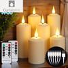 Rechargeable Led Candle By Usb Remote Waterproof Pillar Candles for Wedding Camping Electric Flickering Flame Candle Light