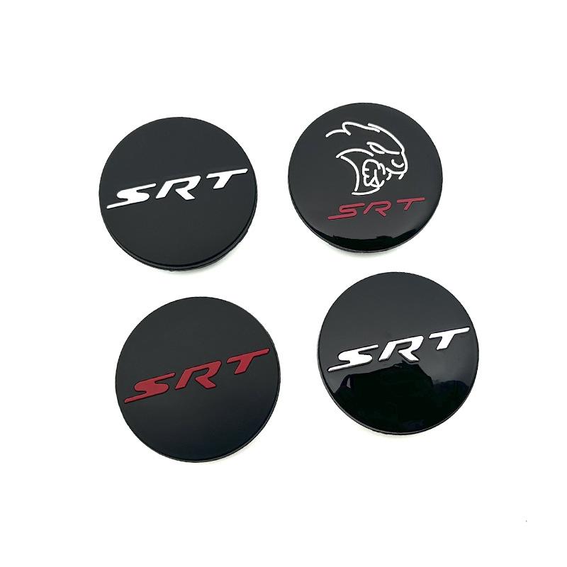 4Pcs 64mm Car Emblem Badge Suitable for DODGE hub cover, Dodge Hellcat SRT hub cover, Challenger, Chrysler 300C