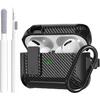 Airpods Pro 2 Case Cover Lock with Cleaner kit, Rugged Shell Military Armor Air Pod Pro 2 Case for Men with Keychain Cool Shockproof Protective Case