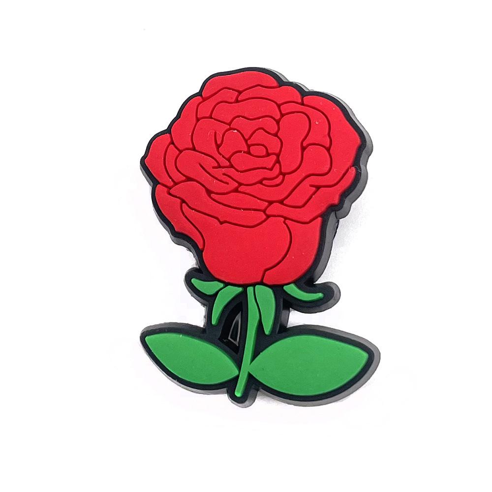 Клоги на День святого Валентина с декоративной пряжкой в виде цветка - Съемные аксессуары для западной садовой обуви