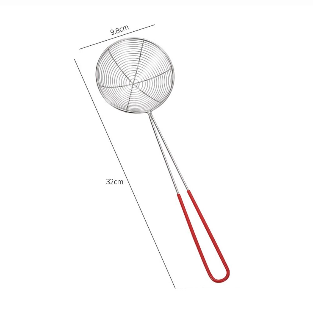 Дуршлаг из нержавеющей стали для жемчуга, незаменимый инструмент для магазина молочного чая, ситечко для боба, ложка для молочного чая, дуршлаг с красной ручкой, ложка для тапиоки