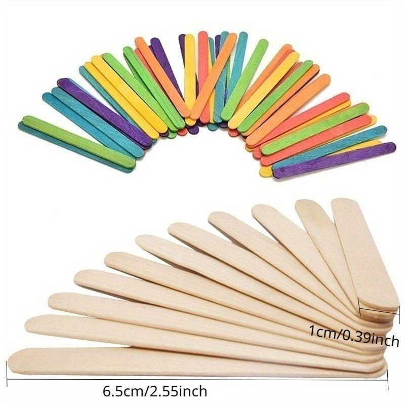 Colorful Wooden Sticks, Wooden Ice Cream Sticks DIY Tools, Handmade Model Materials