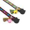 Classic Adjustable Cat Collar, Jacquard Embroidered Plaid Cat Collar with Bells and Floral Pendant Prevent Loss Fits Pet Cats & Puppies