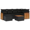 VidaXL Salon de Jardin avec Coussins 7 pcs, Canapés de Terrasse, Ensemble de Meubles de Patio, Mobilier d'Extérieur, Noir 3227861