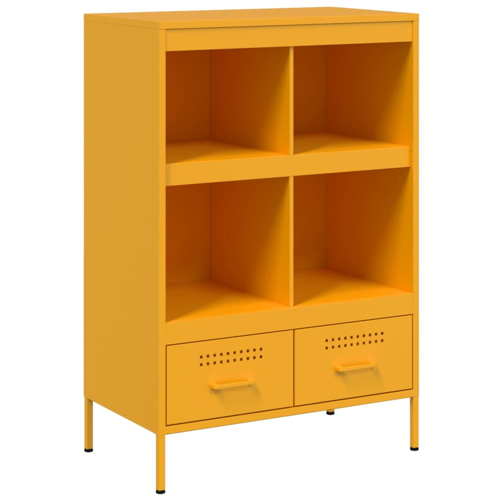 Highboard Mustard Yellow 68 x 39 x 101.5 cm Steel