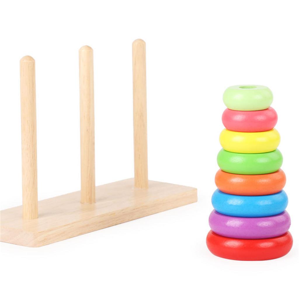 Tower of Hanoi Block Toy for Kids 3-6 Years Old Gifts Stacking Balance Toy Motor Skill for Babies Toddlers