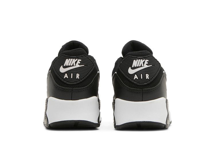 Женские кроссовки Nike Air Max 90 Черно-белые (Женский) Черный/черный/белый