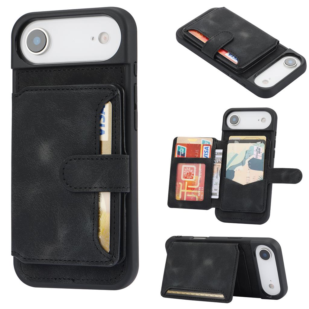 For iPhone Air Case Wallet Card Slot TPU+PU Leather Back Phone Cover