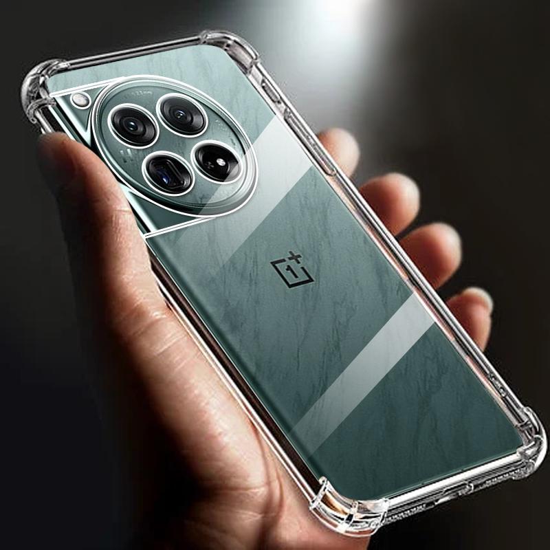 Утолщенный противоударный прозрачный мягкий чехол из ТПУ для телефона OnePlus 12 5G Прозрачная задняя крышка 6,82 дюйма PJD110 Funda 12 чехлов