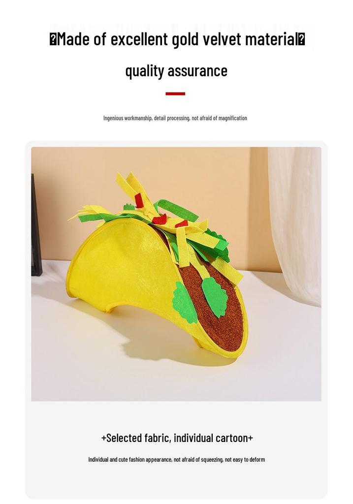 Cross-border Thanksgiving Party Burger & Fries Hat with Food Decorations