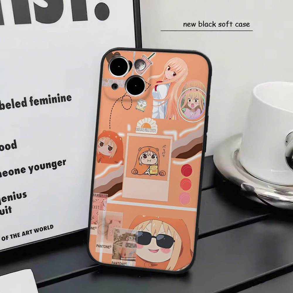 Doma Umaru Для iPhone 13,17,11,12,16,14,15,Plus,Pro Max Мягкий Силиконовый Черный Чехол для Телефона