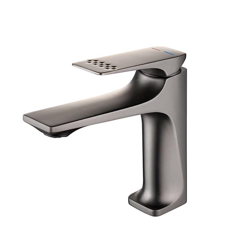 Gunmetal Grey Luxury Wall-Mounted Copper Basin Faucet