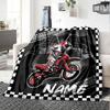 Custom Name off-road motorcycles Theme Printed Blanket - Perfect for Couch, Bed, Travel & Outdoor Use | Machine Washable, Cozy & Durable.