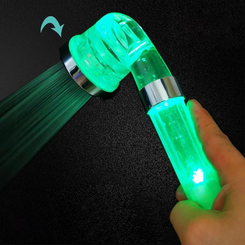 HONGDEC Three Functions Temperature Control Handheld Shower Head SPA 3 Colors LED Shower Head
