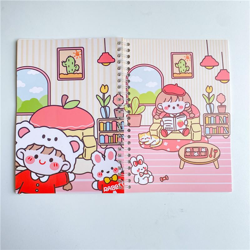Sticker Collecting Albums Cute Coil Double-sided Realease Paper Book A5 Size Paper Tape Storage Notebook For kids