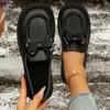Fashion Fashion Bowknot Slip On Loafers for Women 2025 Summer Solid Color Patent Leather Shoes Woman Comfort Soft Sole Platform Loafers
