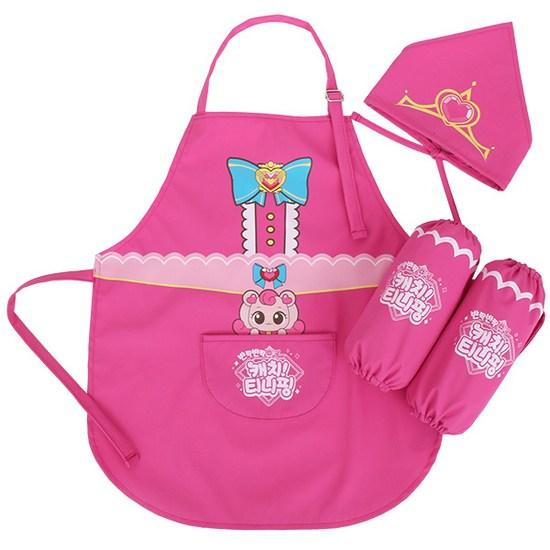 Catchtinipping Girls' Apron + Hatching Waterproof Tosi + Bandana Set PP055, a Popular Character In Korea
