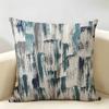Blue Modern Gradient Design Cushion Cover Natural Linen Organic Fabric Double-Sided Printing Breathable Perfect For Home Decor