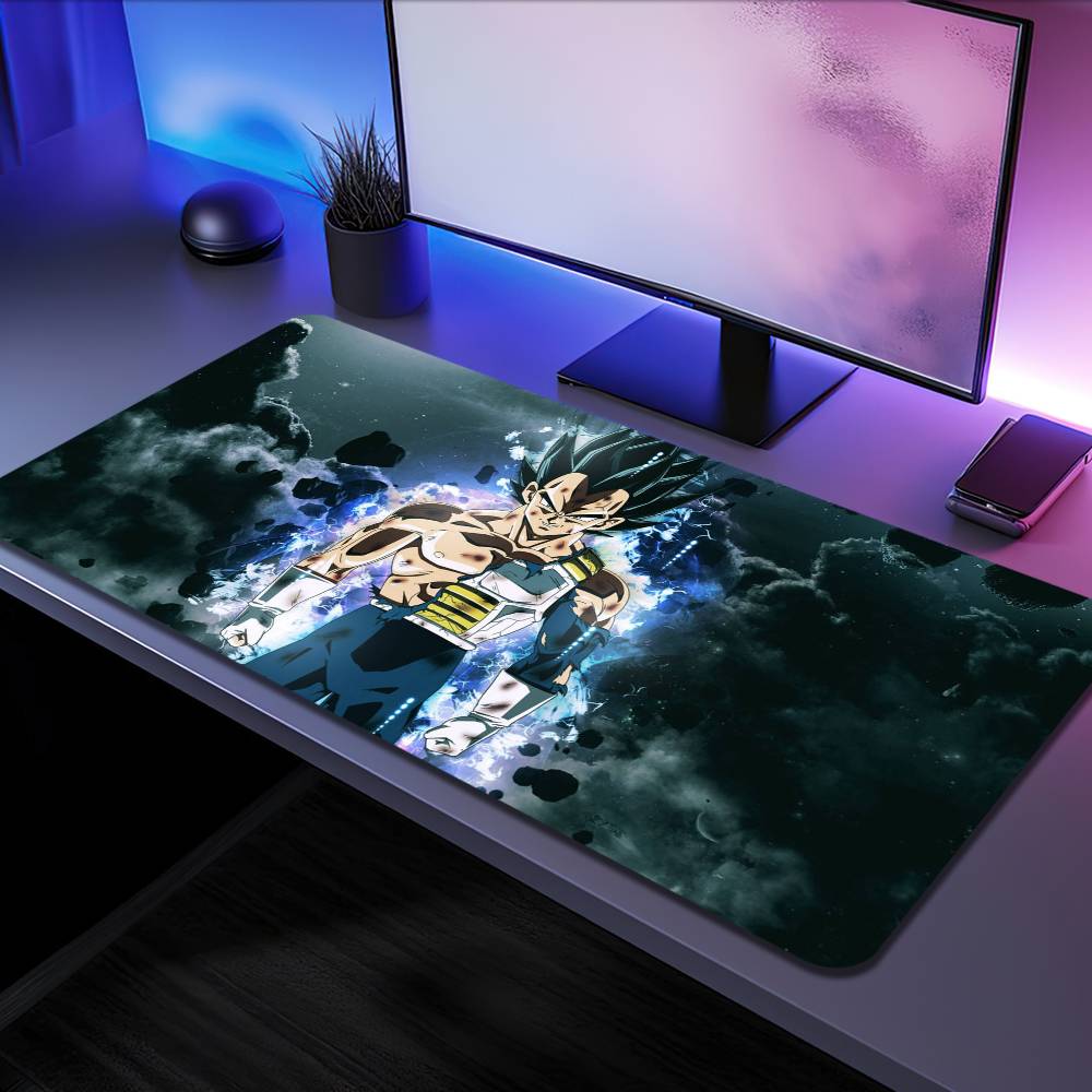 Large Desk Mat Keyboard Ergonomic Dragon Ball Anime Vegeta Mousepad Office Rubber PC Non-slip Anti-fray Home Custom Game