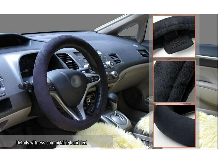 Electric Heated Suede Winter Steering Wheel Cover, 12V Warm Handle