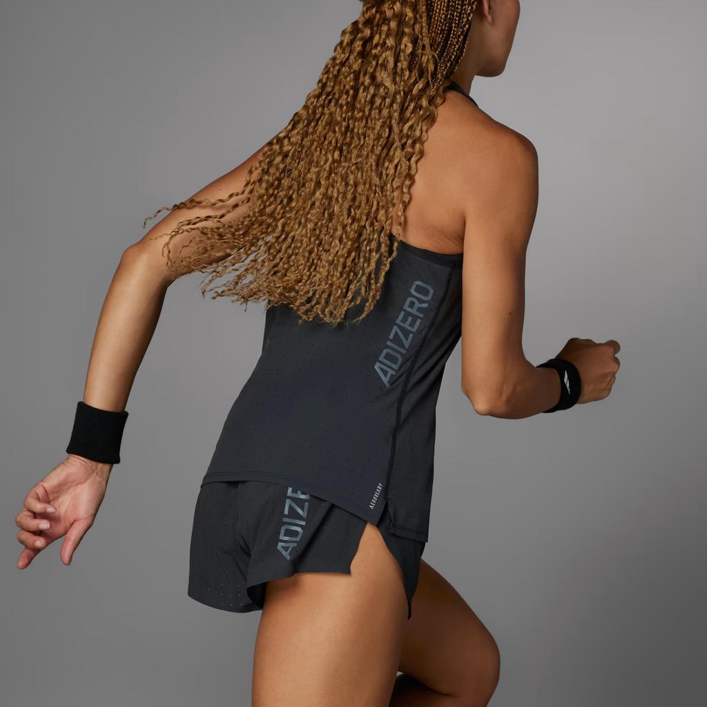 Adidas Женские шорты для бега Adizero с разрезом, черные IK9708