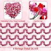 4 Strings Total 26.4 ft Valentines Tel Garlands - Each 6.6 ft Metallic Fringe Garland with Hearts Hanging Glitter Streamers for Wedding, Engagement,