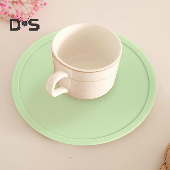 2 шт., 10 см, силиконовая подставка, термостойкая, нескользящая, с приподнятым краем, защита от разливов, столешница, круглая подставка для напитков, кофе, чая, подстаканник, кухонные принадлежности