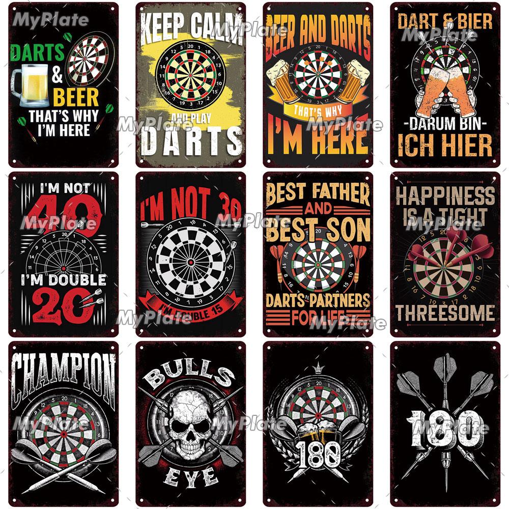 MyPlate Darts 180 Metal Sign Beer Bar Vintage Plaque Shop Tin Sign Plate Wall Decor For Bar Club Art Painting Poster Gift