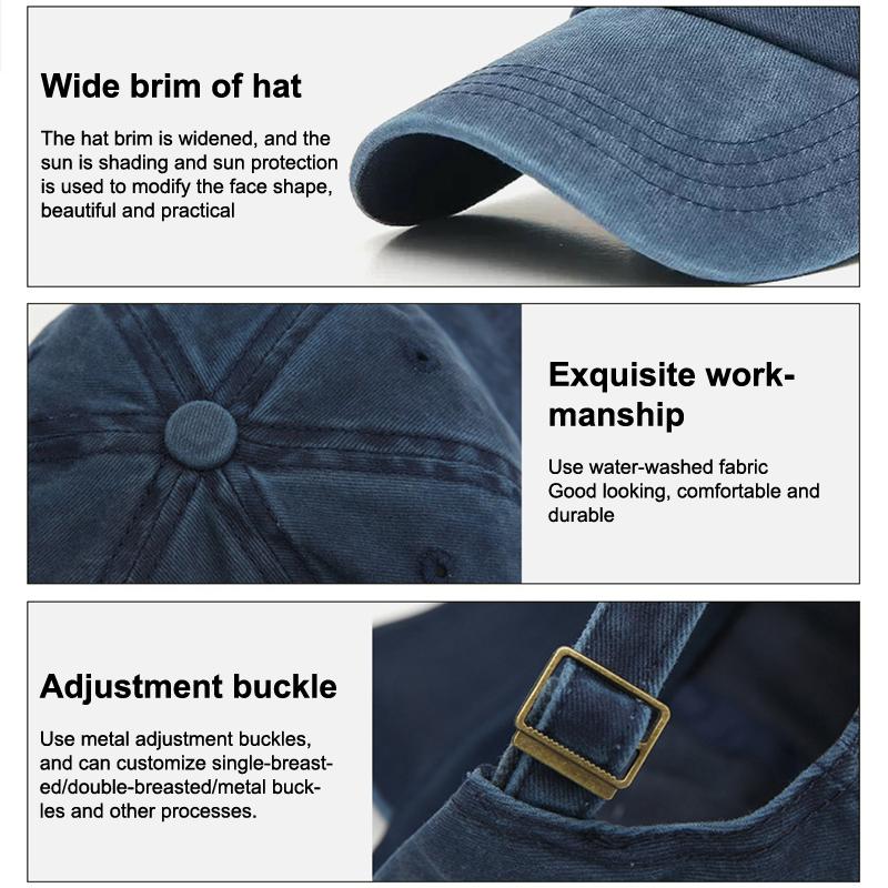 1 шт. Винтажная хип-хоп кепка Бейсболка Стиранный деним Мужская Женская Шляпа Однотонная Шляпа Кость На открытом воздухе Повседневная Спорт