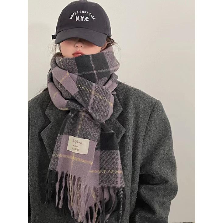 Шарф Зимний Новая Коллекция Осенне-Зимняя Атмосфера Клетчатая Бахрома Для Пар, Теплый И Студенческий Стиль Высокого Класса Шарф